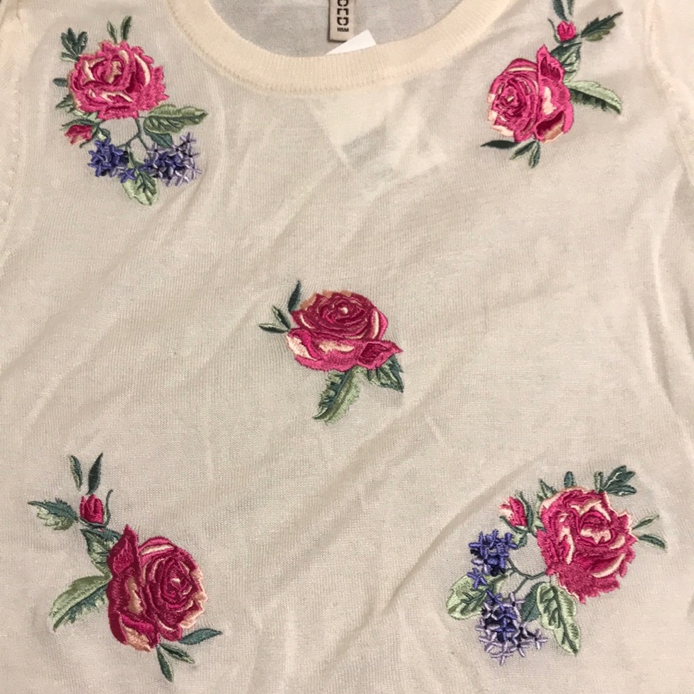 Cream floral knit